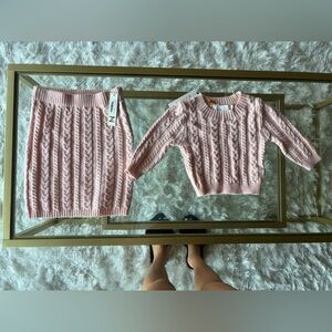 Meshki Blush Cable Knit Sweater set size XS brand new